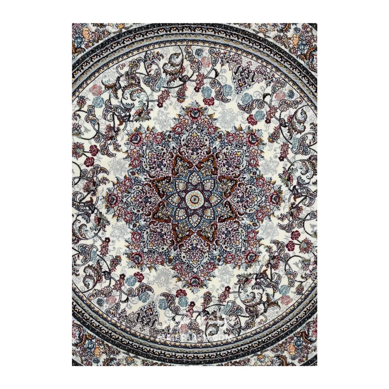 فرش مشهد لچک ترنج کد 722146 - رنگ کرم - عکس شماره 2