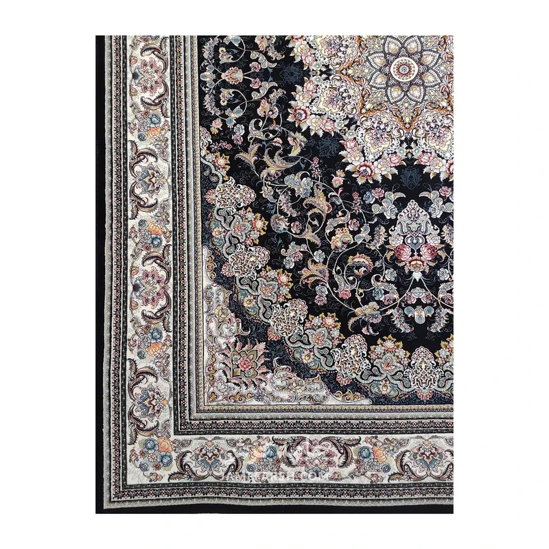 فرش مشهد لچک ترنج کد 722146 - رنگ سرمه ای - عکس شماره 3