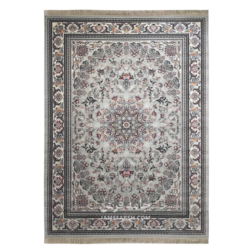 فرش مشهد لچک ترنج کد 722146 - رنگ طوسی - عکس شماره 1