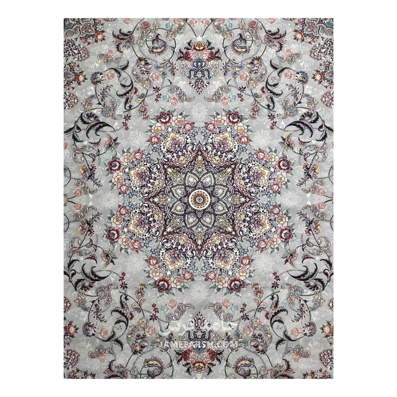 فرش مشهد لچک ترنج کد 722146 - رنگ طوسی - عکس شماره 2