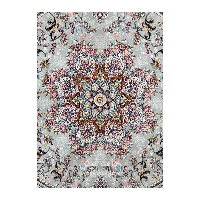 فرش مشهد لچک ترنج کد 722146 - رنگ طوسی - عکس شماره 3