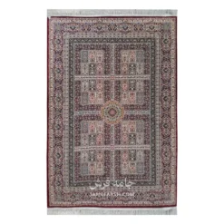 فرش مشهد خشتی کد 722321 - رنگ لاکی - عکس شماره 1