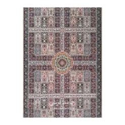 فرش مشهد خشتی کد 722321 - رنگ لاکی - عکس شماره 2