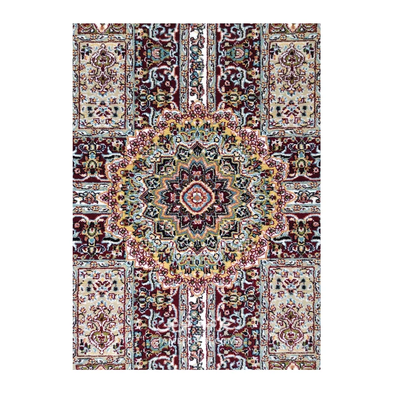 فرش مشهد خشتی کد 722321 - رنگ لاکی - عکس شماره 5