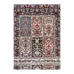 فرش مشهد خشتی کد 722321 - رنگ لاکی - عکس شماره 6