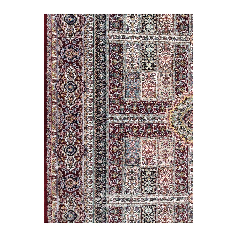 فرش مشهد خشتی کد 722321 - رنگ لاکی - عکس شماره 7