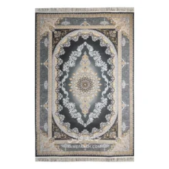 فرش مشهد مدرن کد 723502 - رنگ زغال سنگی - عکس شماره 1