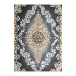 فرش مشهد مدرن کد 723502 - رنگ زغال سنگی - عکس شماره 2