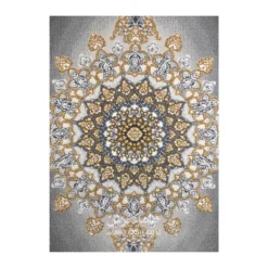 فرش مشهد مدرن کد 723502 - رنگ زغال سنگی - عکس شماره 3