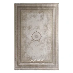 فرش آرمانی مدرن کد 7617 - رنگ کرم - عکس شماره 1