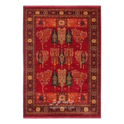 فرش بزرگمهر درختی کد 78120 - رنگ لاکی - عکس شماره 1