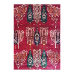 فرش بزرگمهر درختی کد 78120 - رنگ لاکی - عکس شماره 2