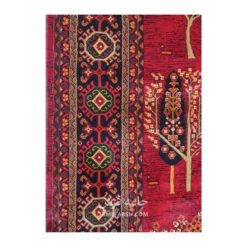 فرش بزرگمهر درختی کد 78120 - رنگ لاکی - عکس شماره 4