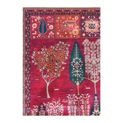 فرش بزرگمهر درختی کد 78120 - رنگ لاکی - عکس شماره 7