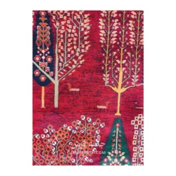 فرش بزرگمهر درختی کد 78120 - رنگ لاکی - عکس شماره 8