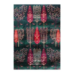 فرش بزرگمهر درختی کد 78120 - رنگ سبز - عکس شماره 2