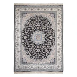 فرش مشهد لچک ترنج کد 802054 - رنگ سرمه ای - عکس شماره 1