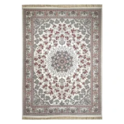 فرش مشهد لچک ترنج کد 802077 - رنگ کرم - عکس شماره 1