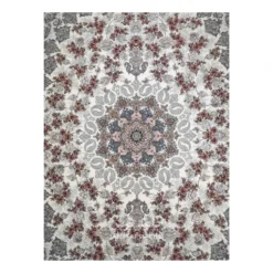 فرش مشهد لچک ترنج کد 802077 - رنگ کرم - عکس شماره 2