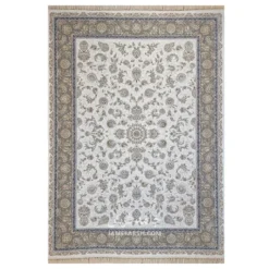 فرش مشهد افشان کد 802078 - رنگ کرم - عکس شماره 1