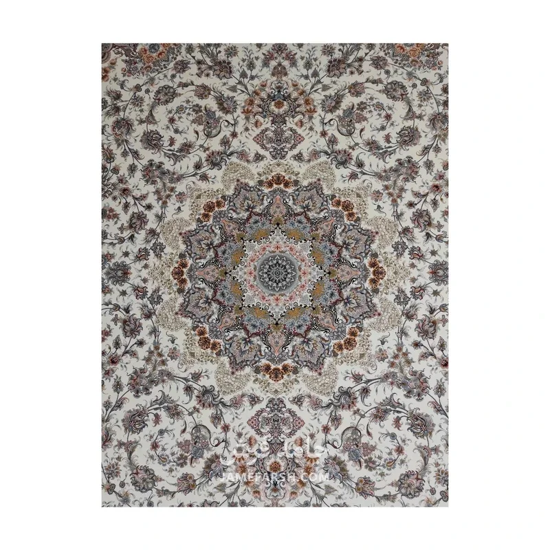 فرش مشهد تبریز کد 802080 - رنگ کرم - عکس شماره 2