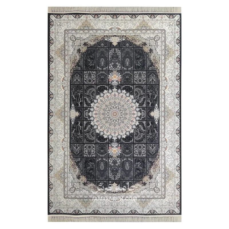 فرش مشهد لچک ترنج کد 802095 - رنگ سرمه ای - عکس شماره 1