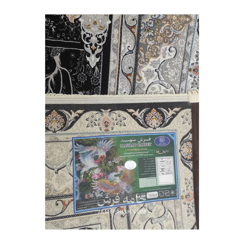 فرش مشهد لچک ترنج کد 802095 - رنگ سرمه ای - عکس شماره 12