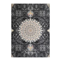 فرش مشهد لچک ترنج کد 802095 - رنگ سرمه ای - عکس شماره 2