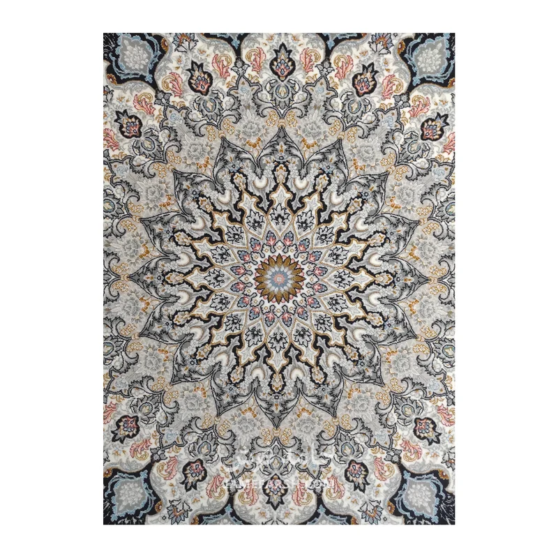 فرش مشهد لچک ترنج کد 802095 - رنگ سرمه ای - عکس شماره 3