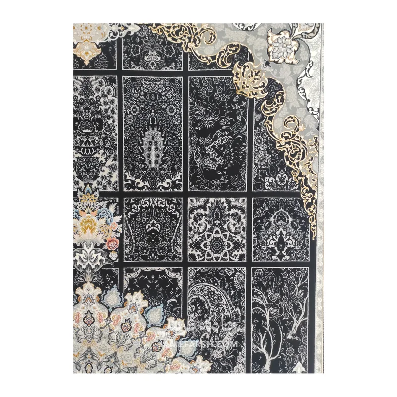 فرش مشهد لچک ترنج کد 802095 - رنگ سرمه ای - عکس شماره 5