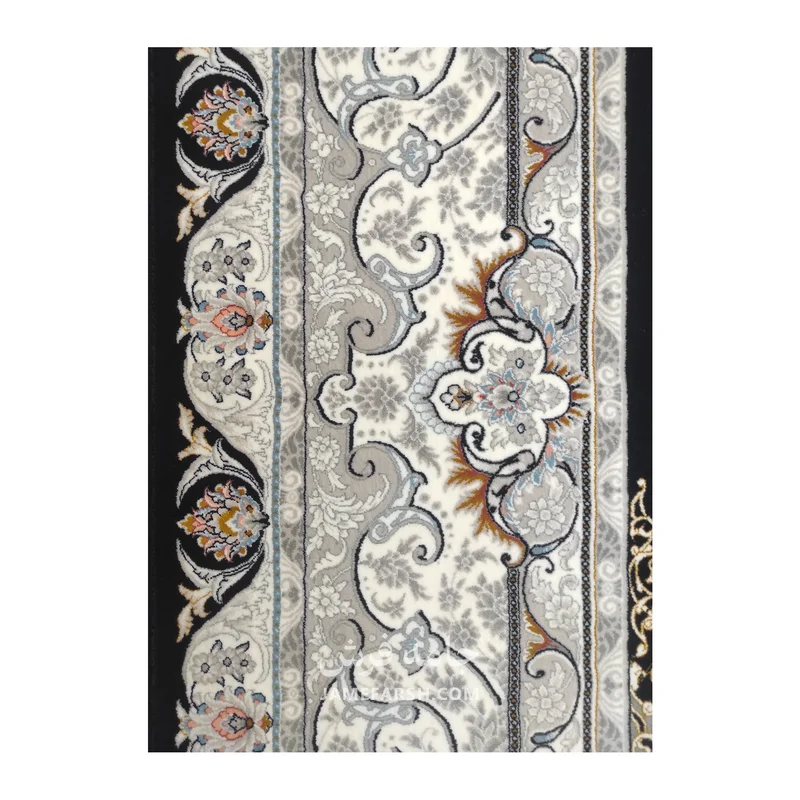 فرش مشهد لچک ترنج کد 802095 - رنگ سرمه ای - عکس شماره 9