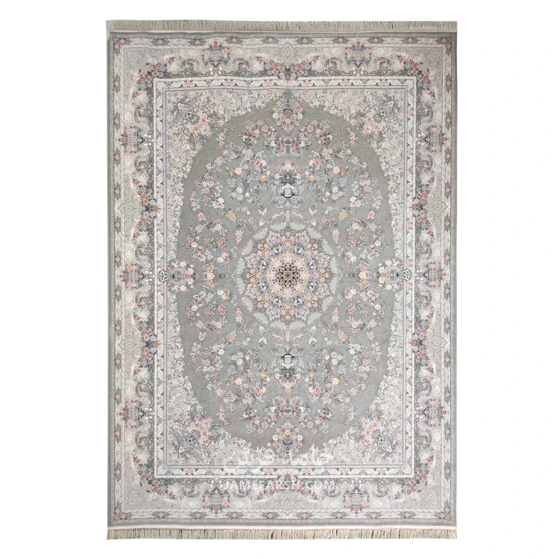 فرش مشهد لچک ترنج کد 802100 - رنگ طوسی - عکس شماره 1