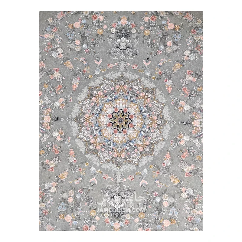 فرش مشهد لچک ترنج کد 802100 - رنگ طوسی - عکس شماره 2