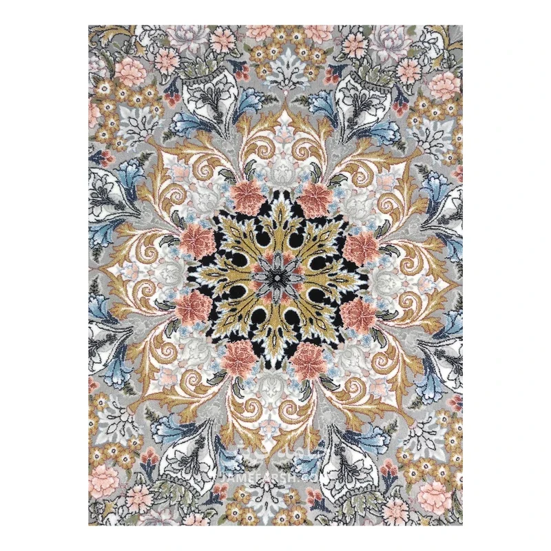 فرش مشهد لچک ترنج کد 802100 - رنگ طوسی - عکس شماره 3