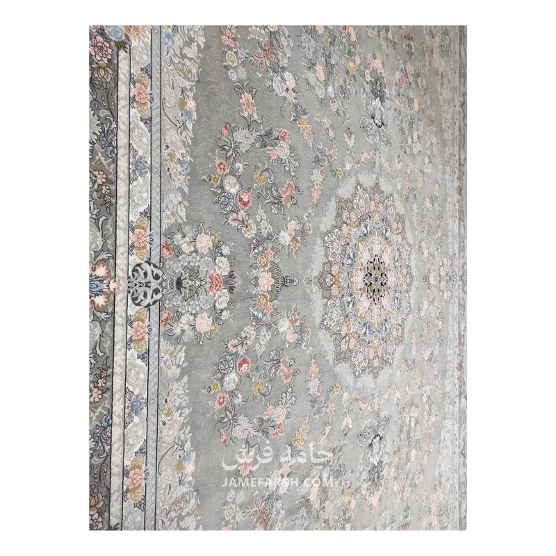 فرش مشهد لچک ترنج کد 802100 - رنگ طوسی - عکس شماره 5