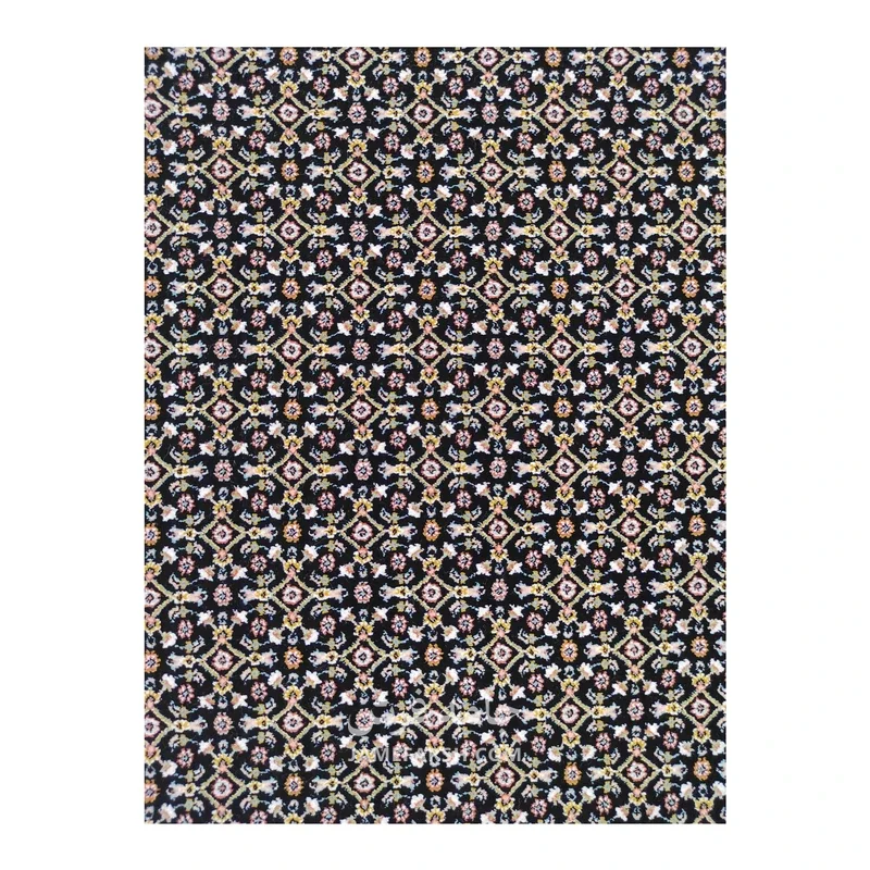 فرش مشهد ریز ماهی کد 802115 - رنگ سرمه ای - عکس شماره 4