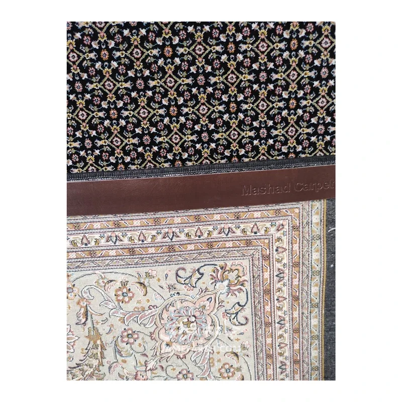 فرش مشهد ریز ماهی کد 802115 - رنگ سرمه ای - عکس شماره 6