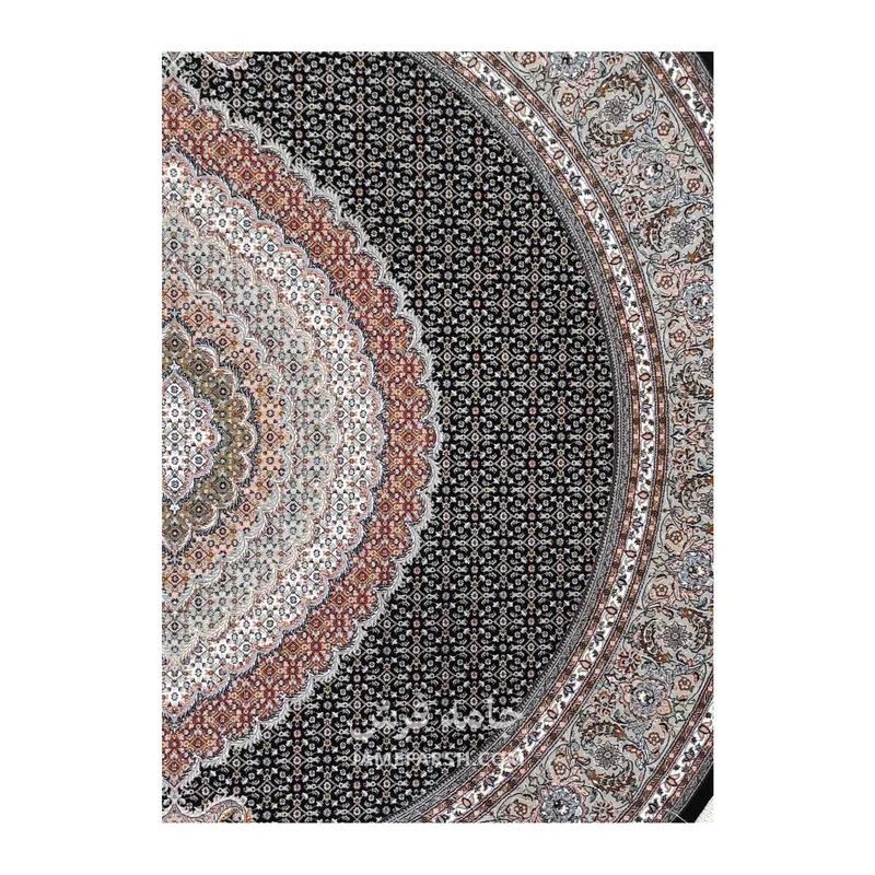 فرش مشهد ریز ماهی کد 802115 - رنگ سرمه ای - عکس شماره 3