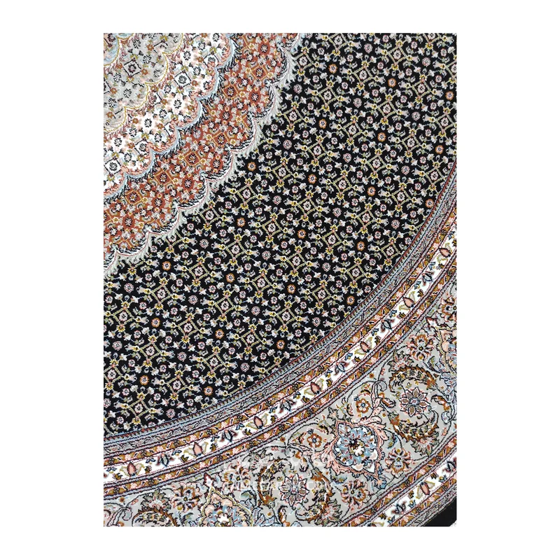 فرش مشهد ریز ماهی کد 802115 - رنگ سرمه ای - عکس شماره 4