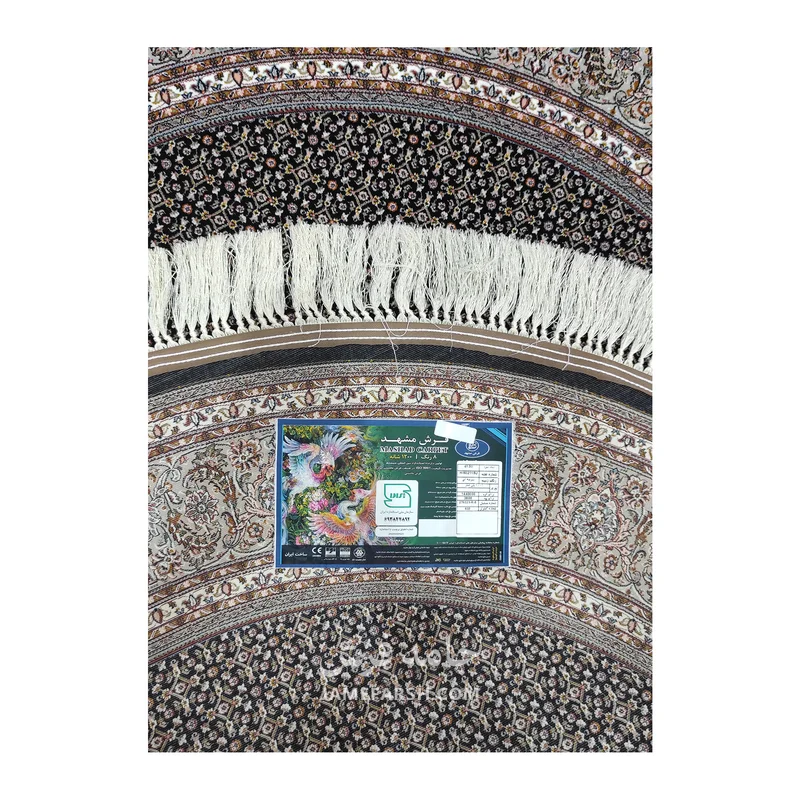 فرش مشهد ریز ماهی کد 802115 - رنگ سرمه ای - عکس شماره 5