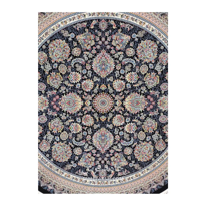 فرش مشهد افشان کد 802125 - رنگ سرمه ای - عکس شماره 2