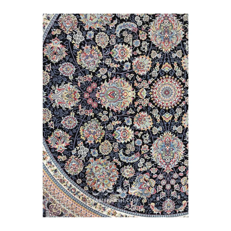 فرش مشهد افشان کد 802125 - رنگ سرمه ای - عکس شماره 3