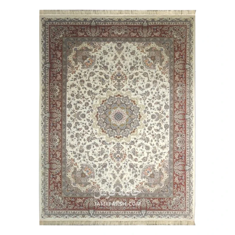فرش مشهد تبریز کد 802280 - رنگ کرم - عکس شماره 1