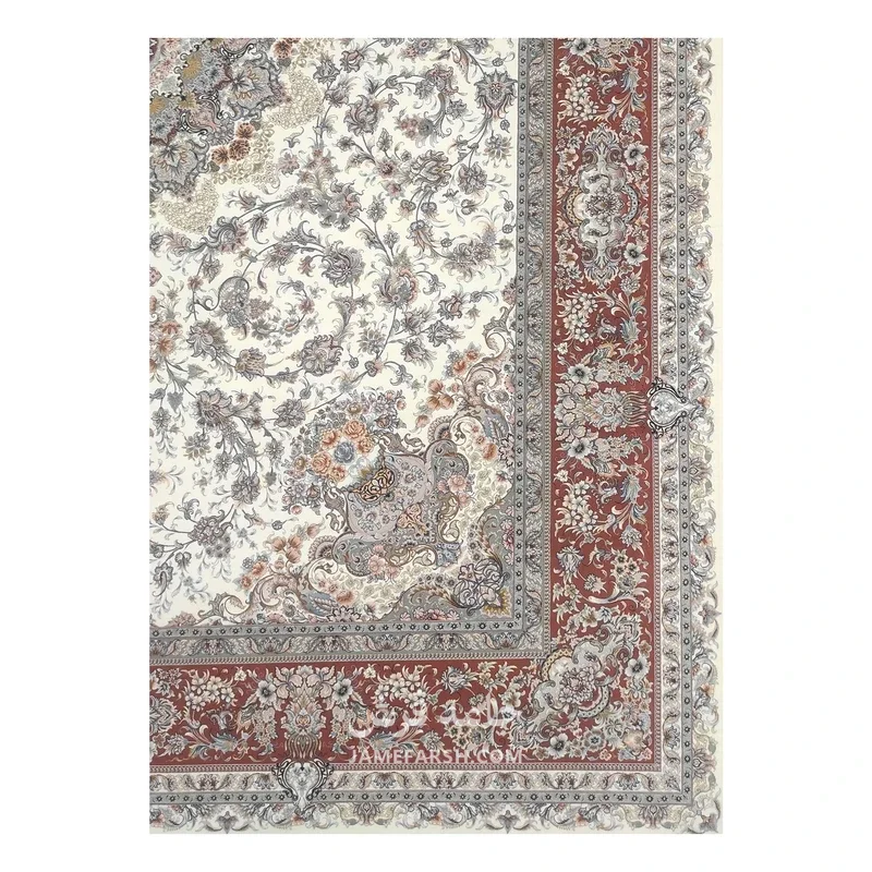 فرش مشهد تبریز کد 802280 - رنگ کرم - عکس شماره 3