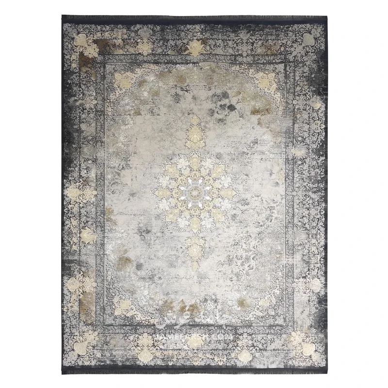 فرش مشهد نئو کلاسیک کد 803595 - رنگ سرمه ای - عکس شماره 1