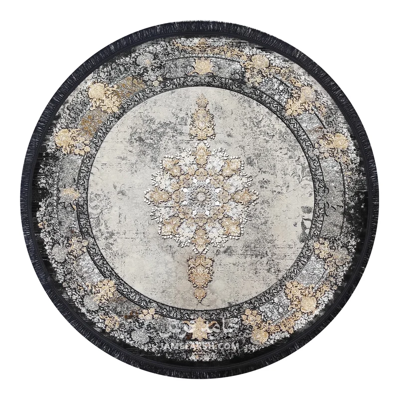 فرش مشهد نئو کلاسیک کد 803595 - رنگ سرمه ای - عکس شماره 1