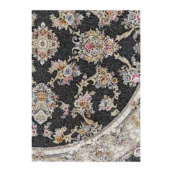 فرش مشهد افشان کد 803606 - رنگ زغال سنگی - عکس شماره 3