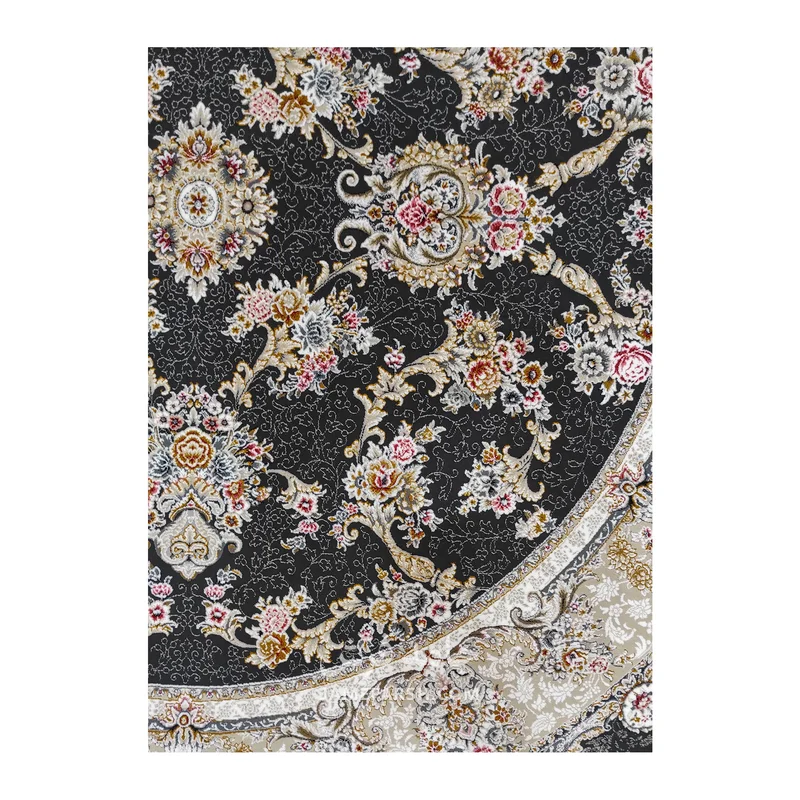 فرش مشهد افشان کد 803606 - رنگ زغال سنگی - عکس شماره 3