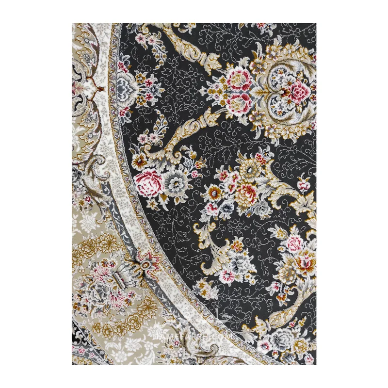 فرش مشهد افشان کد 803606 - رنگ زغال سنگی - عکس شماره 4