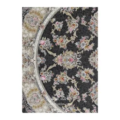 فرش مشهد افشان کد 803606 - رنگ زغال سنگی - عکس شماره 5